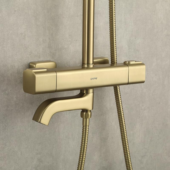 Душевая стойка с термостатом Gappo G2491-3, золото, Цвет производителя: золото фото 23