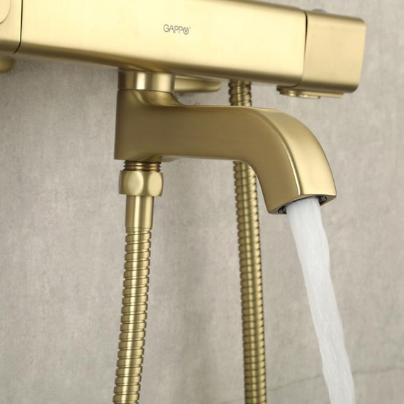 Душевая стойка с термостатом Gappo G2491-3, золото, Цвет производителя: золото фото 28