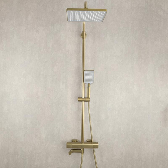 Душевая стойка с термостатом Gappo G2491-3, золото, Цвет производителя: золото фото 2