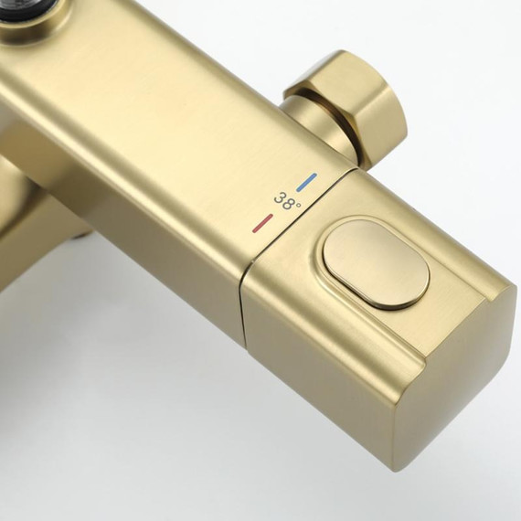 Душевая стойка с термостатом Gappo G2491-3, золото, Цвет производителя: золото фото 7