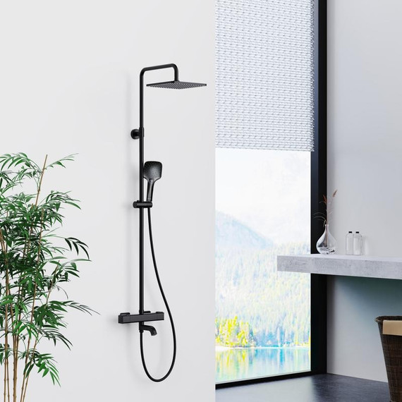 Душевая стойка с термостатом Gappo G2491-6, черный, Цвет производителя: чёрный фото 2