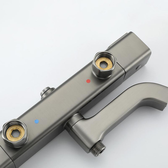 Душевая стойка с термостатом Gappo G2491-9, оружейная сталь, Цвет производителя: оружейная сталь фото 22