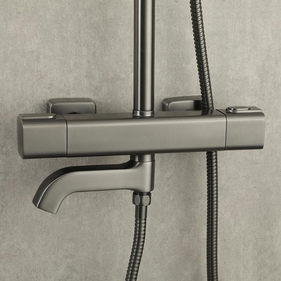 Душевая стойка с термостатом Gappo G2491-9, оружейная сталь, Цвет производителя: оружейная сталь фото 23