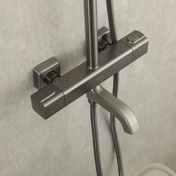 Душевая стойка с термостатом Gappo G2491-9, оружейная сталь, Цвет производителя: оружейная сталь фото 25