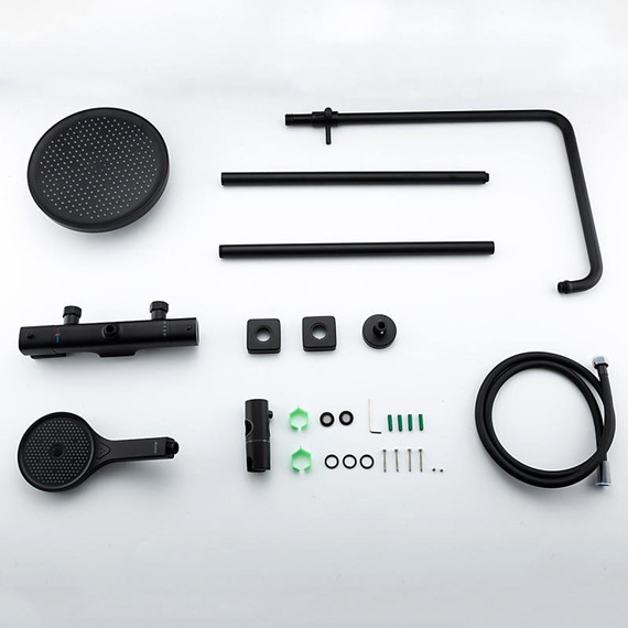 Душевая стойка с термостатом Gappo G2495-76, черный, Цвет производителя: чёрный фото 11