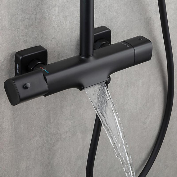 Душевая стойка с термостатом Gappo G2495-76, черный, Цвет производителя: чёрный фото 3