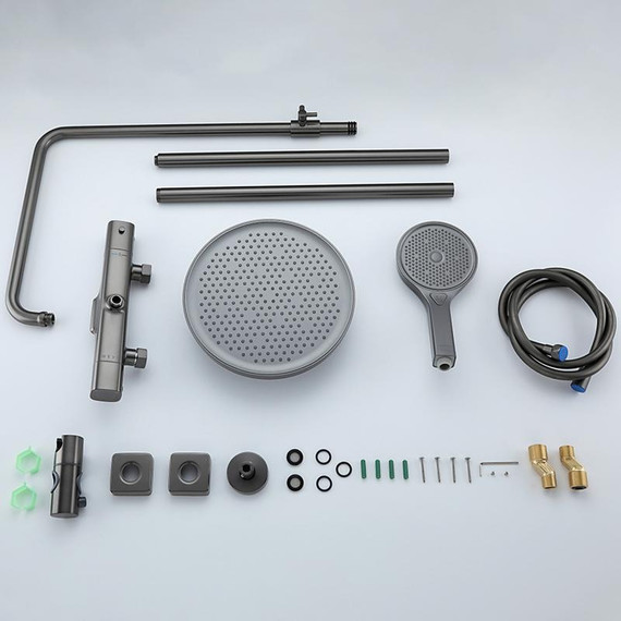 Душевая стойка с термостатом Gappo G2495-79, оружейная сталь, Цвет производителя: оружейная сталь фото 14