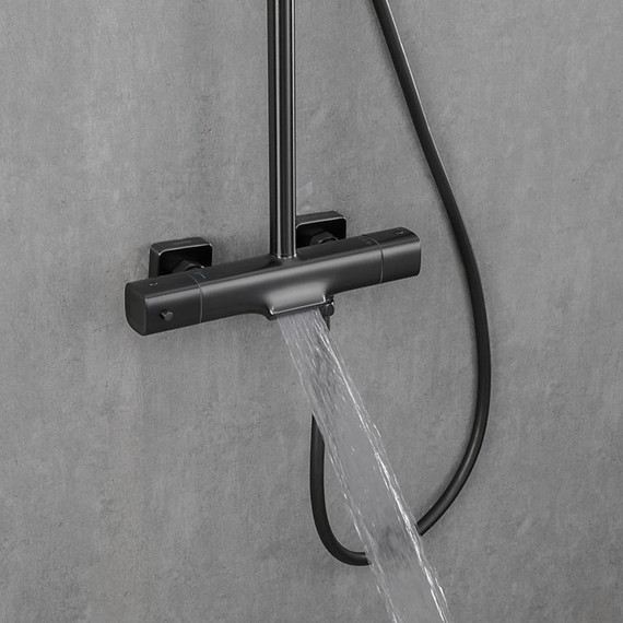 Душевая стойка с термостатом Gappo G2495-79, оружейная сталь, Цвет производителя: оружейная сталь фото 3