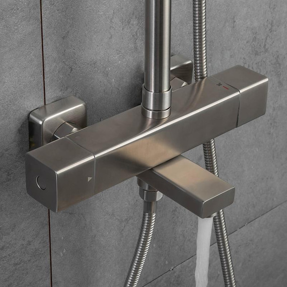 Душевая стойка с термостатом Gappo G2499-40, сатин фото 3