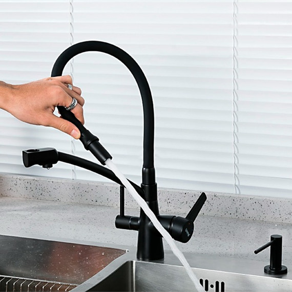 Смеситель для кухни Gappo G4398-16, черный фото 8