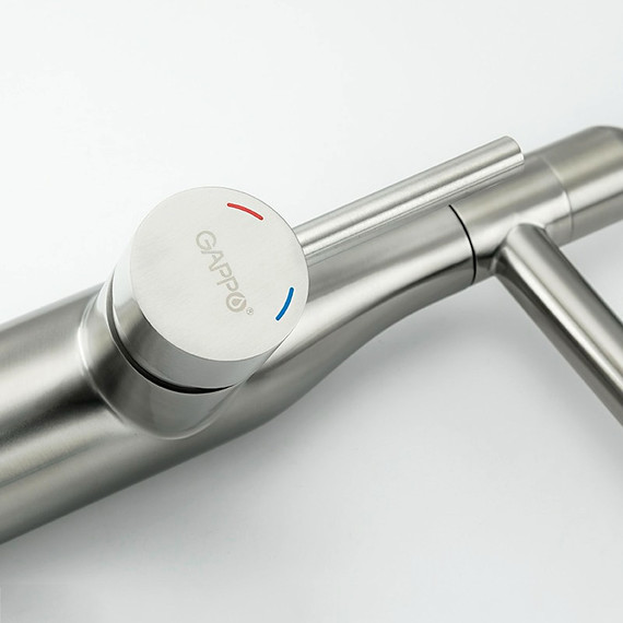 Смеситель для кухни Gappo G4398-55, серый/сатин фото 4