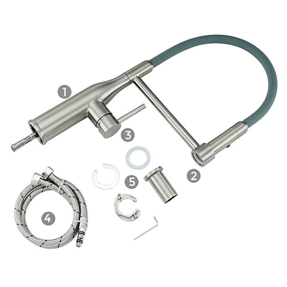 Смеситель для кухни Gappo G4398-55, серый/сатин фото 11