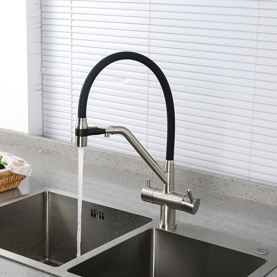 Смеситель для кухни Gappo G4398-85, сатин/черный фото 21