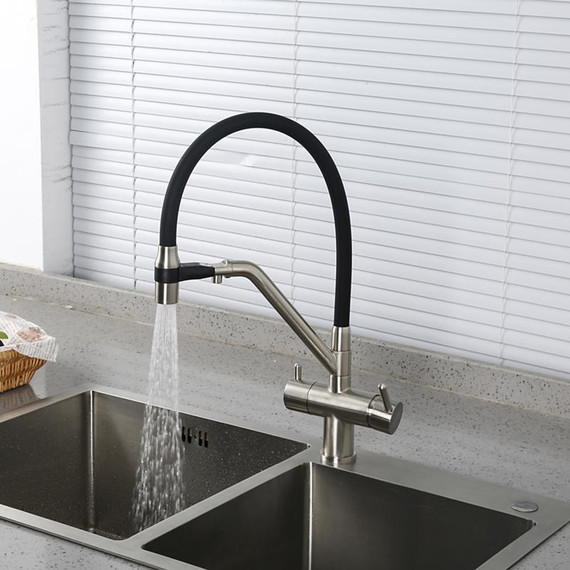 Смеситель для кухни Gappo G4398-85, сатин/черный фото 27