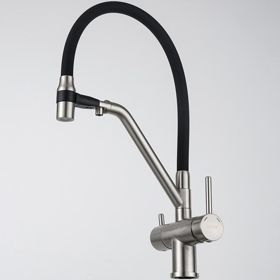 Смеситель для кухни Gappo G4398-85, сатин/черный фото 8