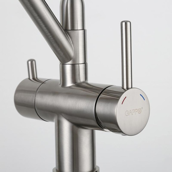 Смеситель для кухни Gappo G4398-85, сатин/черный фото 12