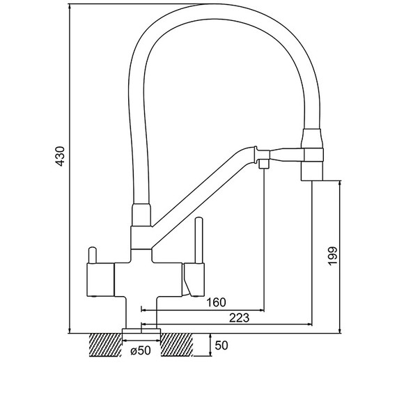 Смеситель для кухни Gappo G4398-89, оружейная сталь/чёрный фото 3