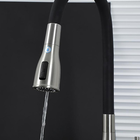 Смеситель для кухни Gappo G4399-65, сатин/черный фото 16