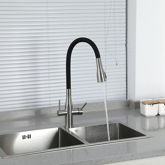 Смеситель для кухни Gappo G4399-65, сатин/черный фото 21