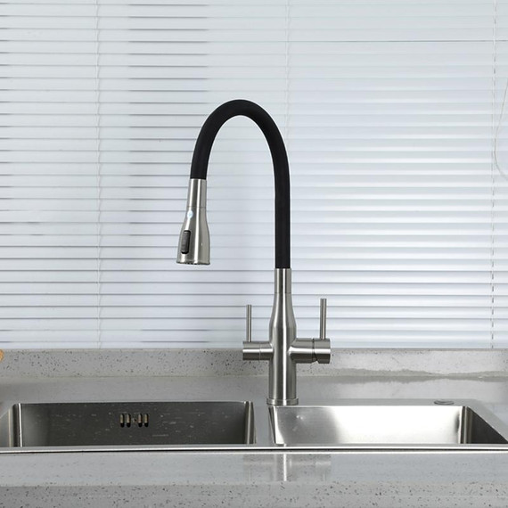 Смеситель для кухни Gappo G4399-65, сатин/черный фото 22