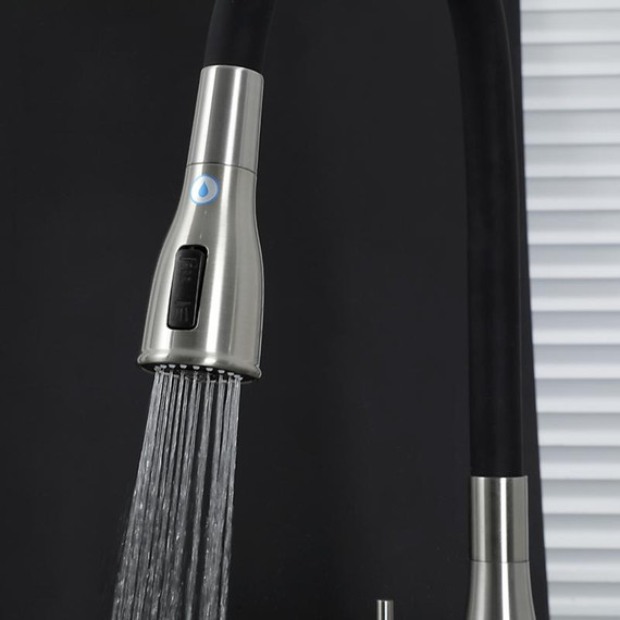 Смеситель для кухни Gappo G4399-65, сатин/черный фото 7