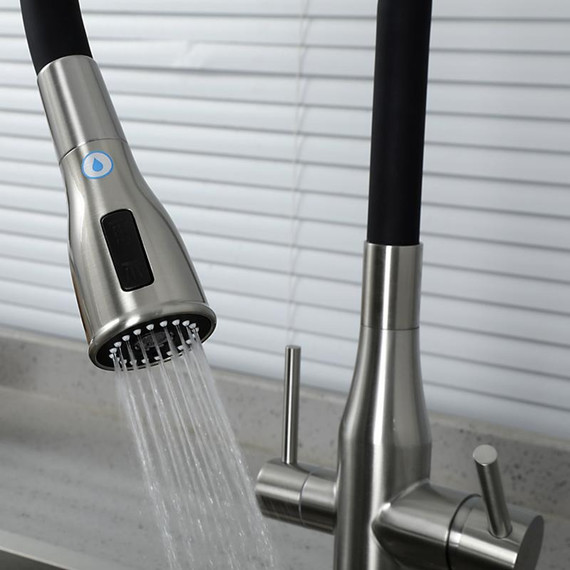 Смеситель для кухни Gappo G4399-65, сатин/черный фото 10