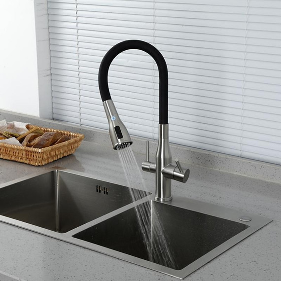 Смеситель для кухни Gappo G4399-65, сатин/черный фото 11