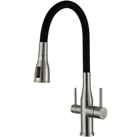 Смеситель для кухни Gappo G4399-65, сатин/черный фото 