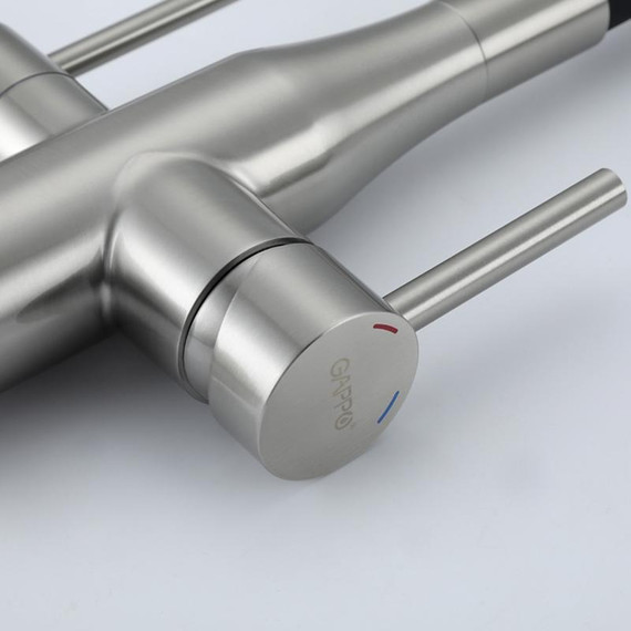 Смеситель для кухни Gappo G4399-65, сатин/черный фото 38