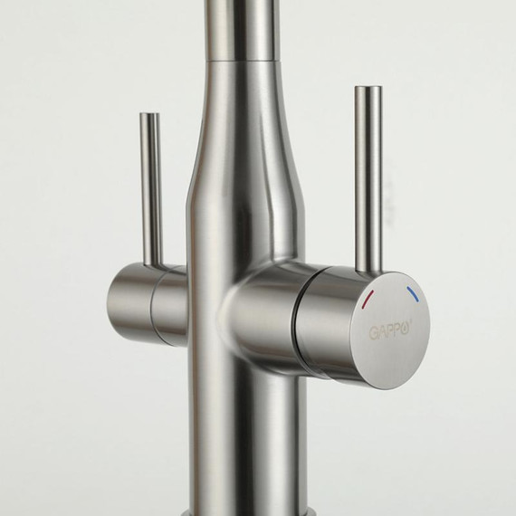 Смеситель для кухни Gappo G4399-65, сатин/черный фото 30