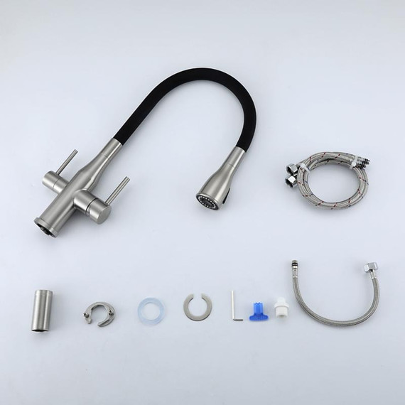 Смеситель для кухни Gappo G4399-65, сатин/черный фото 42