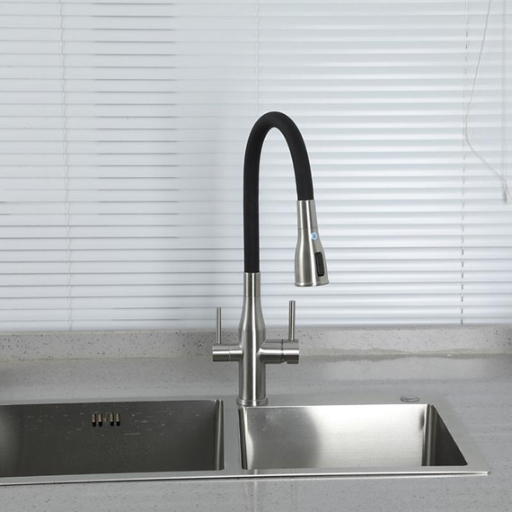 Смеситель для кухни Gappo G4399-65, сатин/черный фото 25