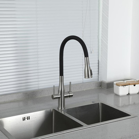 Смеситель для кухни Gappo G4399-65, сатин/черный фото 26