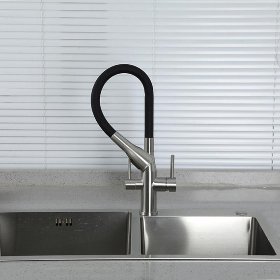 Смеситель для кухни Gappo G4399-65, сатин/черный фото 27