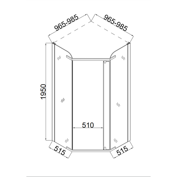 Душевое ограждение Taliente 100x100 см TA-10103-1CP, хром/прозрачное фото 4