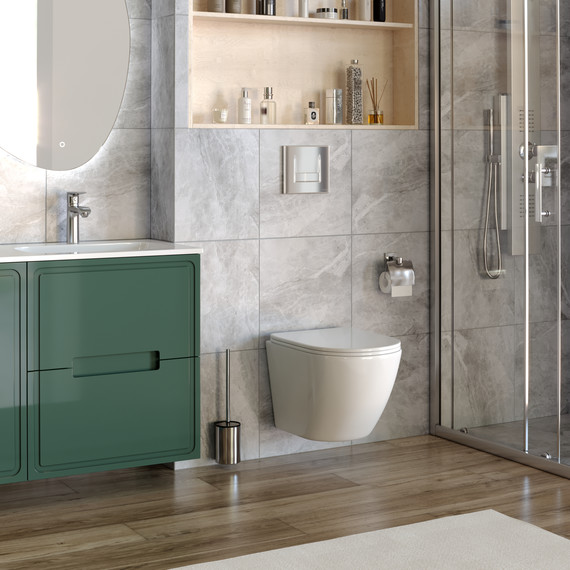 Унитаз подвесной безободковый Taliente Amato AM25010 с крышкой микролифт, Цвет производителя: белый фото 5