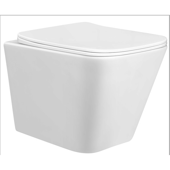 Унитаз подвесной безободковый Taliente Correto CR25200 с крышкой микролифт, Цвет производителя: белый фото 4