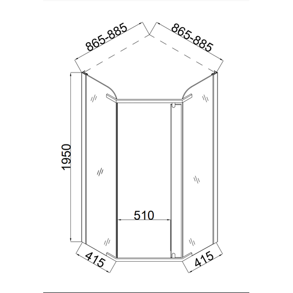 Душевое ограждение Taliente 90x90 см TA-09093-1MP, хром/матовое фото 4