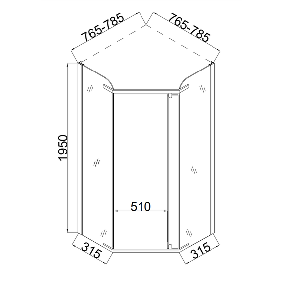 Душевое ограждение Taliente 80x80 см TA-08083-1CP, хром/прозрачное фото 4