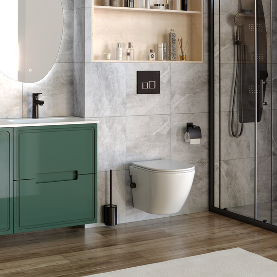 Унитаз-биде подвесной Taliente Amato AM25010 SMnero с крышкой микролифт фото 4