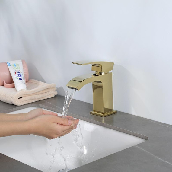 Смеситель для раковины Gappo G1007-3, золото фото 8