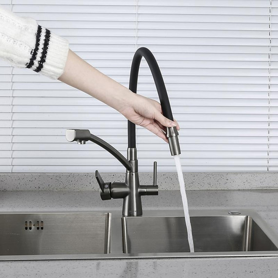 Смеситель для кухни Gappo G4398-19, оружейная сталь фото 9