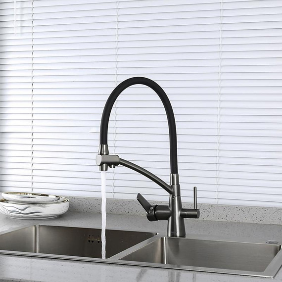 Смеситель для кухни Gappo G4398-19, оружейная сталь фото 3