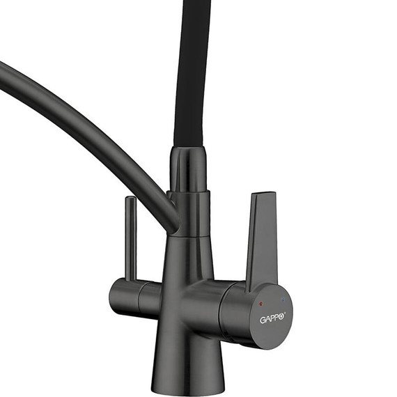 Смеситель для кухни Gappo G4398-19, оружейная сталь фото 4