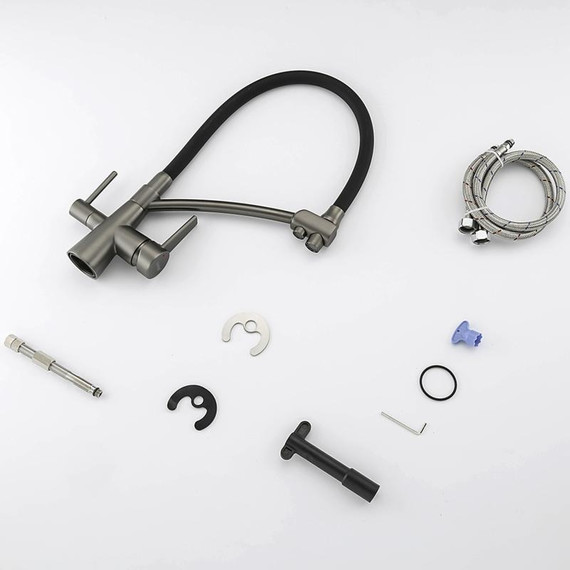 Смеситель для кухни Gappo G4398-19, оружейная сталь фото 11