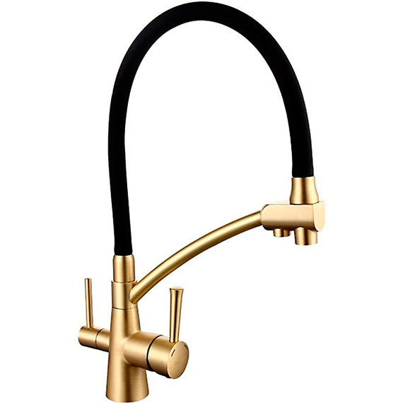Смеситель для кухни Gappo G4398-1, черный/бронза фото 