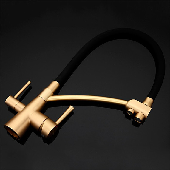 Смеситель для кухни Gappo G4398-1, черный/бронза фото 3