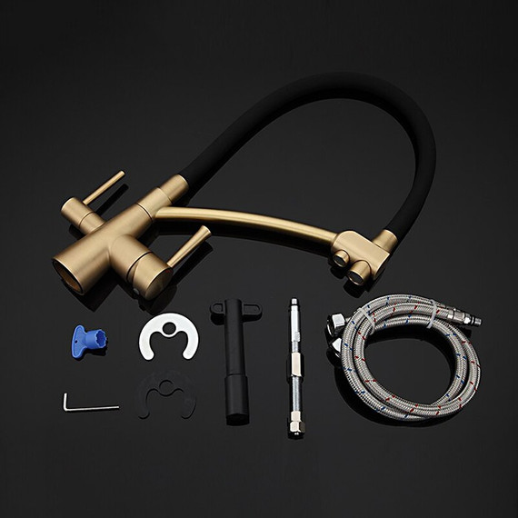 Смеситель для кухни Gappo G4398-1, черный/бронза фото 9