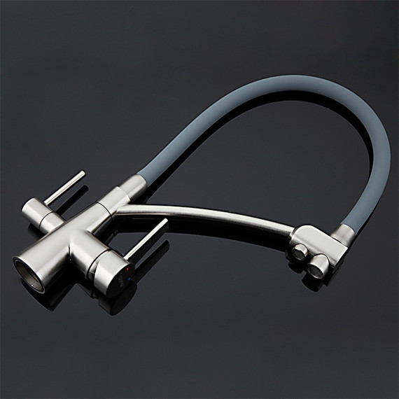 Смеситель для кухни Gappo G4398, серый/сатин фото 4