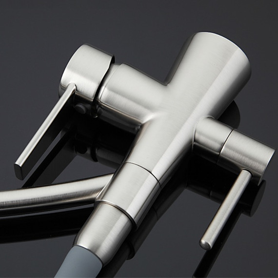 Смеситель для кухни Gappo G4398, серый/сатин фото 7